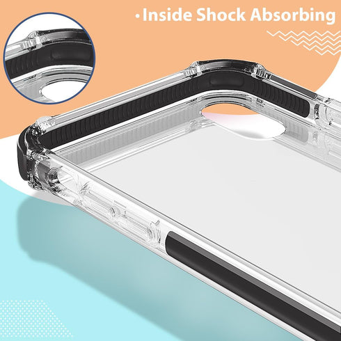 MATEPROX Compatible with iPhone Xs Max Case Clear Hybrid TPU Hard Cover with Thin Shockproof Bumper Protective Case for iPhone Xs Max 6.5'' (Black...