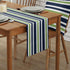 T&H XHome Durable Fabric Table Runner,Simple Navy Blue, Lime Green and White Stripe Washable Linen Table Runners for Home/Kitchen/Dining Table/Ind...