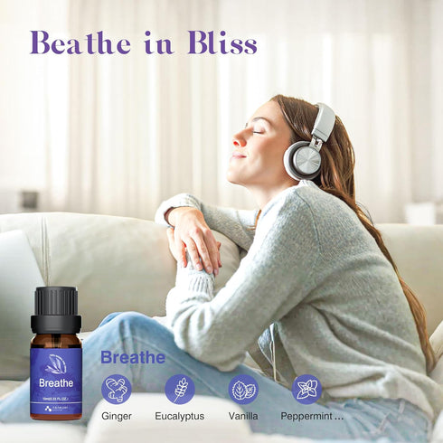 ASAKUKI Essential Oils, Essential Oil Blends Set for Diffusers, Humidifiers, Candle Making, Aromatherapy-Breathe, Uplift, Sensual, Rest, Unwind, B...