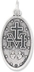 Pack of 5 - Large Oval Miraculous Medals in English (1.125", Silver Oxidized) - Made in Italy, Catholic Mary Pendant for Necklace...