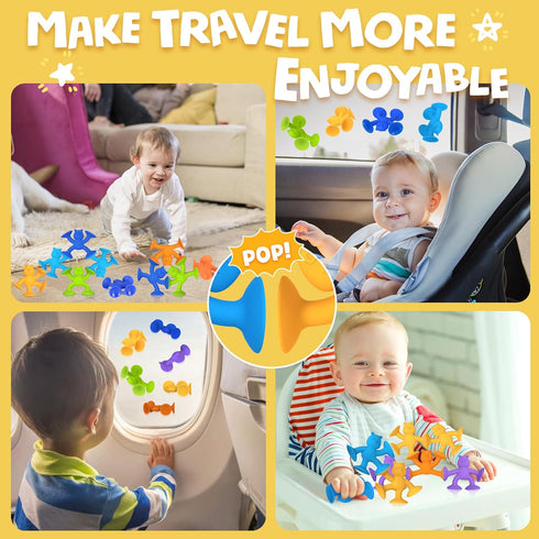 Baby Bath Toys Suction Cup Toys for Kids No Hole Bath Toys for Kids Ages 1-3 Toddler Bath Toys Connect Build Create Travel Toys Suction Toys Batht...