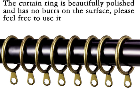 Shappy 20 Packs Metal Drapery Curtain Rings Hanging Rings for Curtains and Rods, Drape Sliding Eyelet Rings 30 mm Internal Diameter(Antique Brass)...