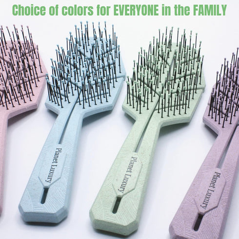 Eco-Friendly Hair Brush w/Extra Soft Bristles, Detangler Hairbrush, Vented, Wet and Dry Hair For Women, Kids, Curly, Straight, Fine Hair Brush (Sk...