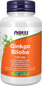 NOW Supplements, Ginkgo Biloba 120 mg, Double Strength, Non-GMO Project Verified, 100 Veg Capsules...