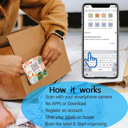 Cute Animal QR Code Labels for Storage & Organization Smart Moving Label Pack and Track QR Code Stickers for Inventory, No Need Download APP...