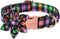 ARING PET Halloween Dog Collar, Cotton Fall Girl Dog Collar with Flower, Cute Adjustable Halloween Plaid Dog Collars with Metal Buckle...
