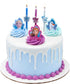 Disney Frozen II Birthday Cake Candles | 6 Birthday Candles for Cake Decorations, White, Blue, Pink Stripe Candles Featuring Anna, Elsa, & Olaf fo...