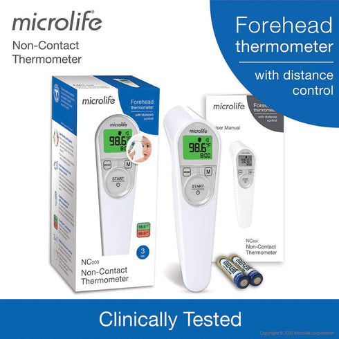 Microlife Non-Contact Forehead Thermometer, Digital Infrared No-Touch Thermometer (for Adults, Kids & Baby), Large Backlit LCD Screen, Fever Alarm...