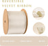 LaRibbons Ivory Gold Reversible Velvet Lurex Wired Ribbon, 4 Inch Crushed Velvet Ribbon for Gift Wrapping, Christmas Tree Decoration, Crafts Wreat...