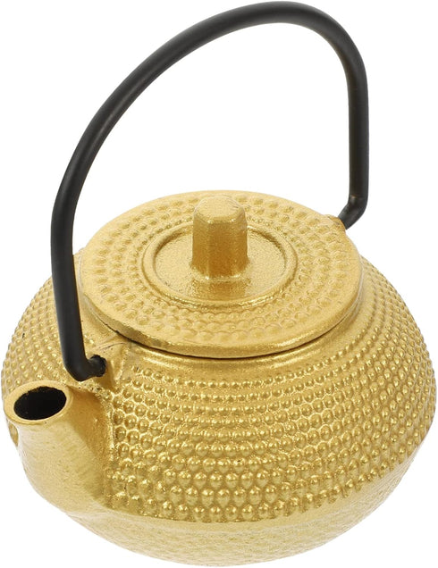 cast iron teapot tea set whistling kettle stovetop whistling tea pot tea pots dollhouse decoration accessories housewarming teapot figurine mini i...