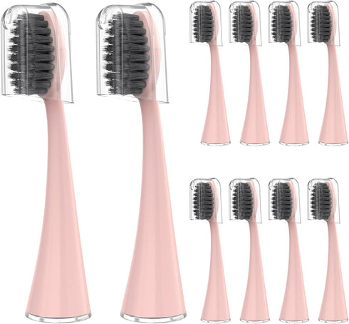 YUNCHI Replacement Toothbrush Heads for Burst Electric Toothbrush Adults with Dust Cover Caps, Soft Charcoal Bristles for Deep Cleaning, Plaque Re...