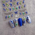 Butterfly Nail Art Stickers Decals 5D Embossed Butterfly Nail Decals Acrylic Engraved Design Nail Stickers Blue and Green Butterfly Self-Adhesive ...