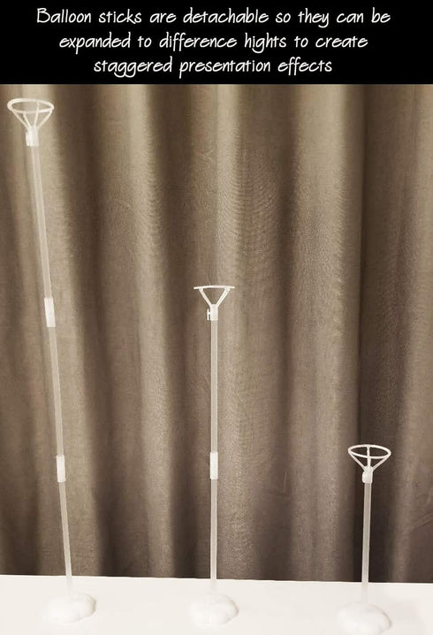 Clear Transparent Balloon Sticks and Stands 10pc set, holders, reusable balloon sticks for table top use with LED Bobo Balloon, for wedding decor,...