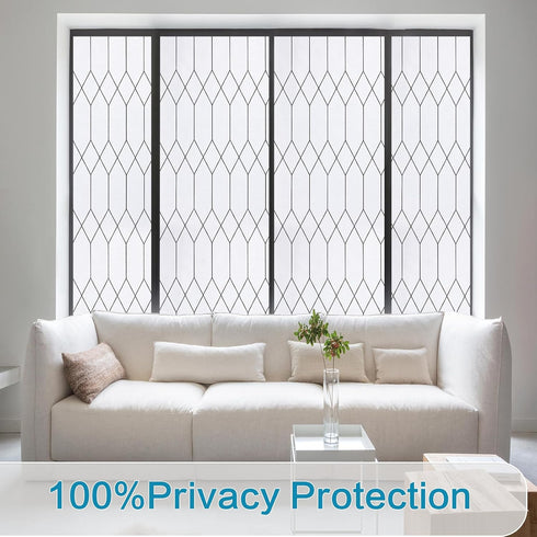 Windimiley Window Privacy Film Stained Glass Frosted Glass Window Clings Moroccan Lattice Decorative Bathroom Door Coverings UV Sun Blocking Heat ...