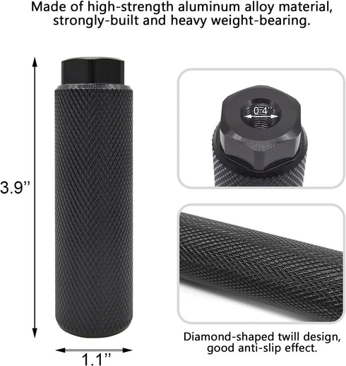 2pcs Bike Foot Pegs Aluminum Alloy Bicycle Pegs Mountain Bike Cycling Rear Stunt Pegs Fit 3/8 inch Axles (Black)...