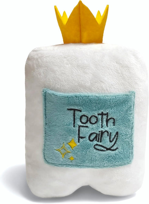 6" Tooth Fairy Pillow with Back Pocket - Soft Plush Stuffed Animal Toy for Kids, Boy or Girl - Squishable Holder...
