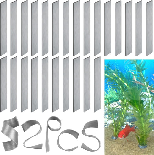 52 Pcs Aquarium Plant Weights, Plant Weights for Fish Tank, Aquarium Plant Anchors, Aquarium Plant Weights for Live Plants, Stops Plants from Floa...