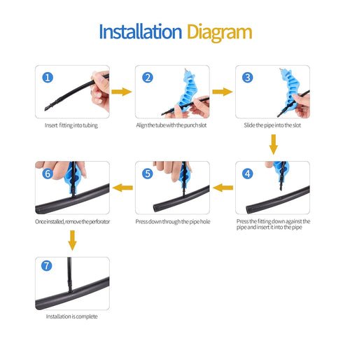 2-in-One Drip Irrigation Tubing Hole Punch with 20 pcs Plugs,Drip Irrigation Tool Used for 1/4 inch Fitting and Emitter Insertion,1 Pcs-Blue...