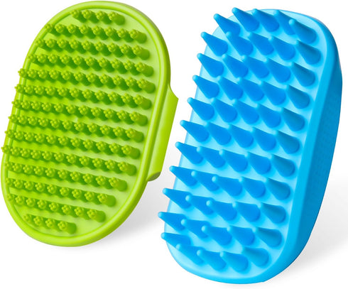 2PCS Dog Bath Brush | Dog Scrubber for Bath | Dog Shampoo Brush | Dog Washing Brush | Dog Shower Brush with Adjustable Handle,Suitable for Pets De...