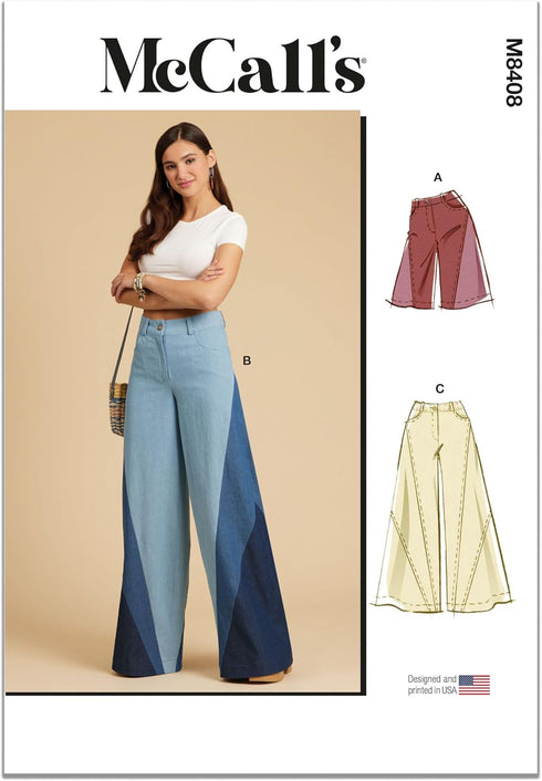 McCall's Misses' Patchwork Shorts and Pants Sewing Pattern Kit, Design Code M8408, Sizes 16-18-20-22-24...