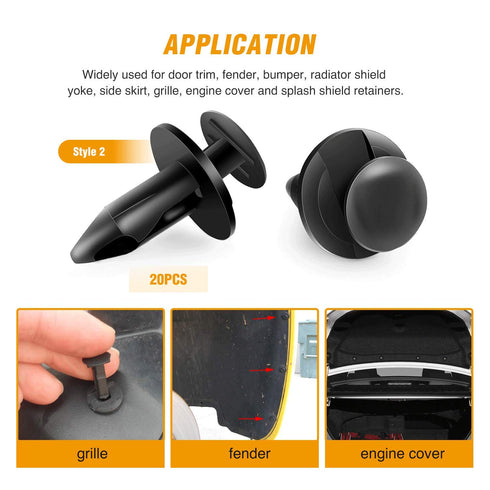 GOOACC GRC-30 120PCS Car Retainer 6.3mm 8mm 9mm 10mm Expansion Screws Replacement Kit Bumper Push Rivet Clips, 1PC Fastener Remover...