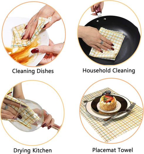 PandS Reusable Paper Towels - Plaid 40 Count - 1 Roll 10?×10? Cleaning Wipes - Shop Towels - Strong Absorbent Quick Dry - Cleaning Supplies - Hous...