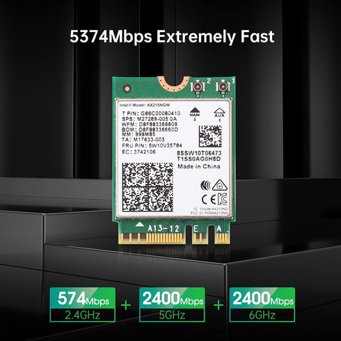 EDUP WiFi 6E Wireless Card Intel AX210 NGW Bluetooth 5.3 5400Mbps Tri-Band 2.4Ghz/5Ghz/6Ghz Network Adapter for Laptop Support Windows 10/11 (64bi...