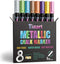 Timart Metallic 8 Pack Liquid Chalk Markers, Bold Wet & Dry Erase Marker Pens for Chalkboards Signs, Blackboards, Windows, Glass- 6mm Reversible T...