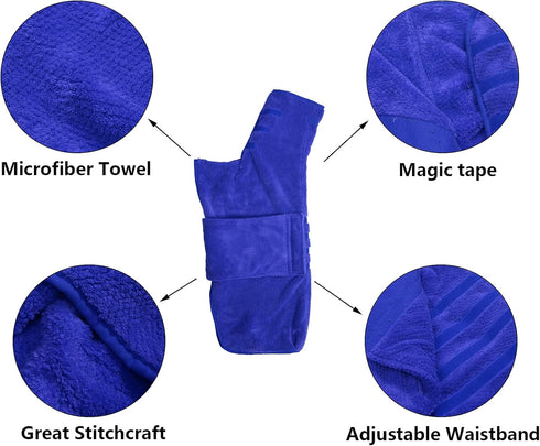 Geyecete Dog Bathrobe Towel Dog Drying Coat-Dry Fast Dog Bag-Pineapple grid Fast Drying Super Absorbent Pet Dog Cat Bath Robe Towel-Blue-M...