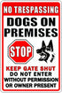 Funny Beware Of Dog Sign Warning Do Not Enter Metal Signs No Trespassing Dogs On Premises Tin Signs Dog In Yard Stop Keep Gate Closed Sign For Fen...