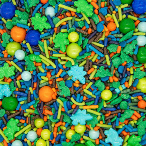 Dinosaur Sprinkles for Cupcakes Cake Decorating, Cookies and Baking - Fancy Edible Dino Sprinkles Cake Toppings in Brown Jimmies, Blue Nonpareils,...