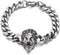 COOLSTEELANDBEYOND Heavy and Study Mens Biker Stainless Steel Lion Head Curb Chain Bracelet, Polished, Punk Rock...