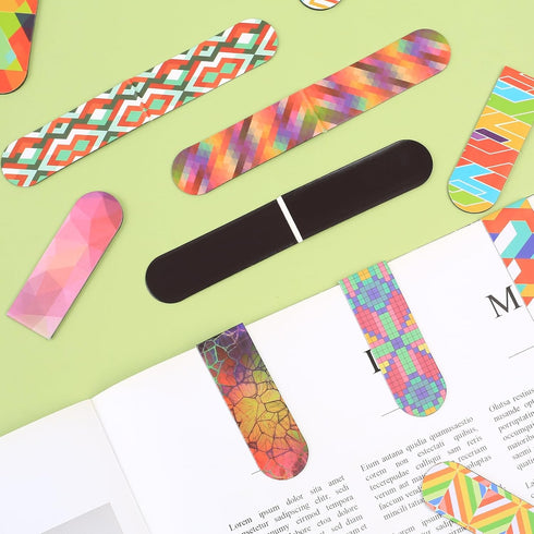 30 Pcs Magnetic Bookmarks, Mini Geometric Page Markers Magnetic, Geometric Magnetic Page Stand Bookmarks for Teachers School Home Office Reading B...