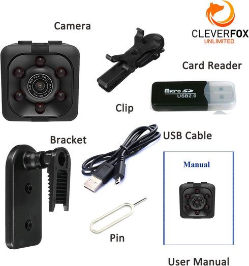 Mini Spy Camera with Audio & Video, 1080P Mini Hidden Camera, Portable Small HD Nanny Cam, Mini Spy Cams with Night Vision & Motion Detection, Ind...