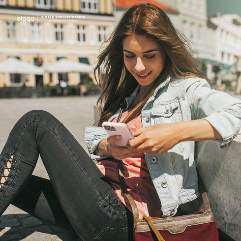 elago Magnetic Silicone Case (Lovely Pink) for iPhone 12/12 Pro, Built-in Magnets, Compatible with MagSafe Accessories, Case...