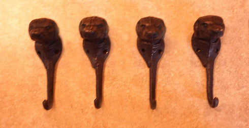 LuLu Decor, Cast Iron Dog Face Hooks, Set of 4 Hooks, Ready to Hang on Wall (4 pcs)...