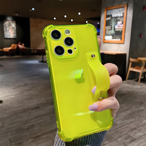 siduater Strap Holder Case for 6.1" iPhone 12 Pro with Wristband Kickstand, Clear Soft TPU Protective Shockproof Bumper Rugged Cover, Adjustable H...