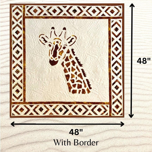 Graceful Giraffe Quilt Pattern by Patterns on the Prairie, Fusible Raw Edge Applique, Finished Size 48 x 48"...