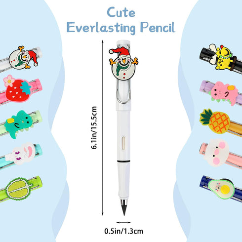 10PCS Infinity Pencils, Everlasting Inkless Pencil with Eraser, Cute Forever Pencil with 10PCS Replacement Nibs,Unlimited Writing Eternal Pencils ...