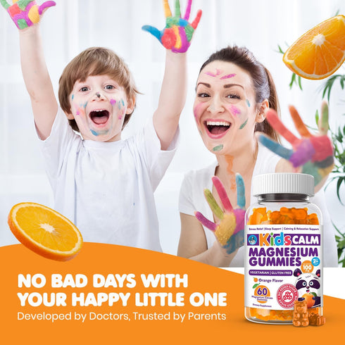 DR. MORITZ Sugar-Free Calm Magnesium Gummies for Kids and Adults - Kids Magnesium Gummies - Magnesium Citrate Gummies (60 Count, Orange)...