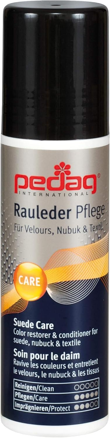 pedag Suede Cleaner and Textile Color Restorer, 3 pc Cleaning and Care Kit for Shoes and Boots, Made in Germany, Navy Blue...