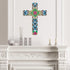 Floral Cross Wall Decor Hand Painted Decorative Inspirational Wooden Cross Mexican Art Wall Decor Mexican Crucifix for Home Room Church Decoration...