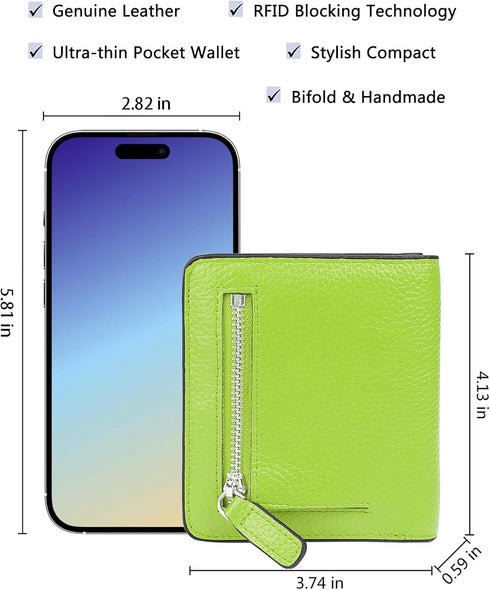 AINIMOER Small Leather Wallet for Women, Ladies Credit Card Holder RFID Blocking Women's Mini Bifold Pocket Purse...