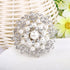 EVER FAITH Women's Wedding Corsage Clear Crystal Simulated Pearl Elegant Flower Leaf Brooch for Women, Bride...