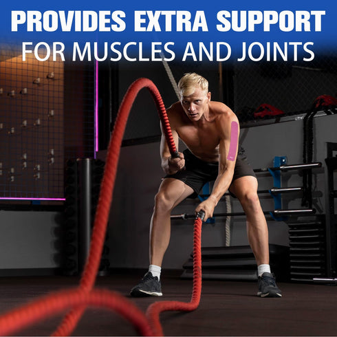 5 Rolls Waterproof Breathable Kinesiology Tape, Athletic Elastic Kneepad Muscle Pain Relief Knee Taping for Gym Fitness Running Tennis Swimming Fo...