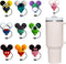 10PCS Mouse Head Silicone Straw Cover Cap Reusable Drinking Straw Topper Compatible with Stanley for 10 mm Drinking Straw Topper...