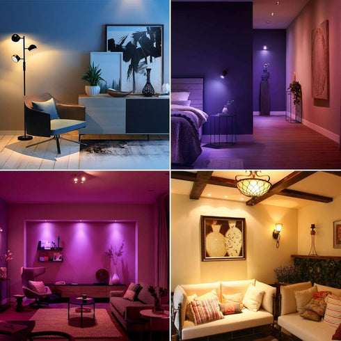 LED Color Changing RGB Light Bulb with Remote 40W Equivalent 400LM, 45° Beam Angle and Memory, E26 Mood Ambiance Lighting (6 Pack)...