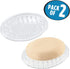 iDesign Plastic Soap Saver, Holder Tray for Bathroom Counter, Shower, Kitchen, 0.5" x 2.25" x 3.25", Set of 2, Clear...