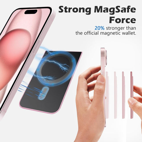 imluckies Magnetic Wallet for iPhone Magsafe, Double Stretchy Fabric Pocket Wallet, Magnet Credit ID Card Wallet Holder for iPhone 15 Pro Max / 15...