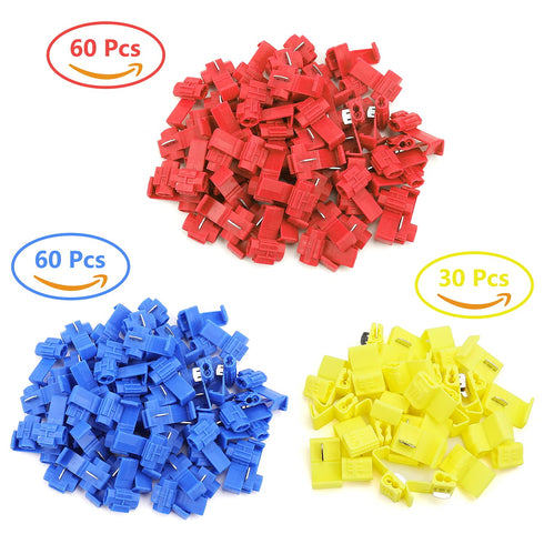 150 pcs Quick Splice Wire Connectors, Solderless Snap Electrical Connector, Blue, Wire Splice Connector, Insulated Wire Crimp Connectors Terminal ...